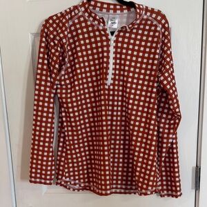 Lime Ricki Rust and White Checkered Rashguard Swim size 2x